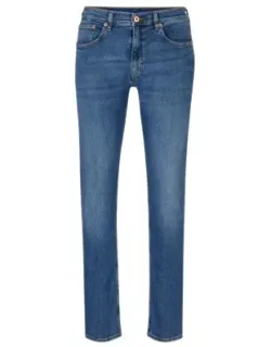 Extra-slim-fit Jeans In Navy Stonewashed Stretch Denim