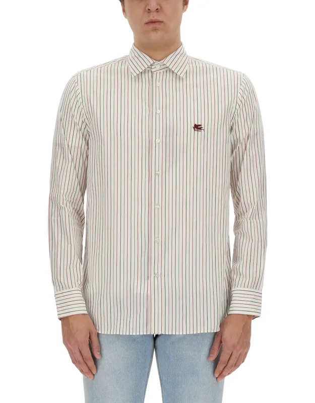 Etro Pegasus Logo Shirt Regular Fit Made In Italy