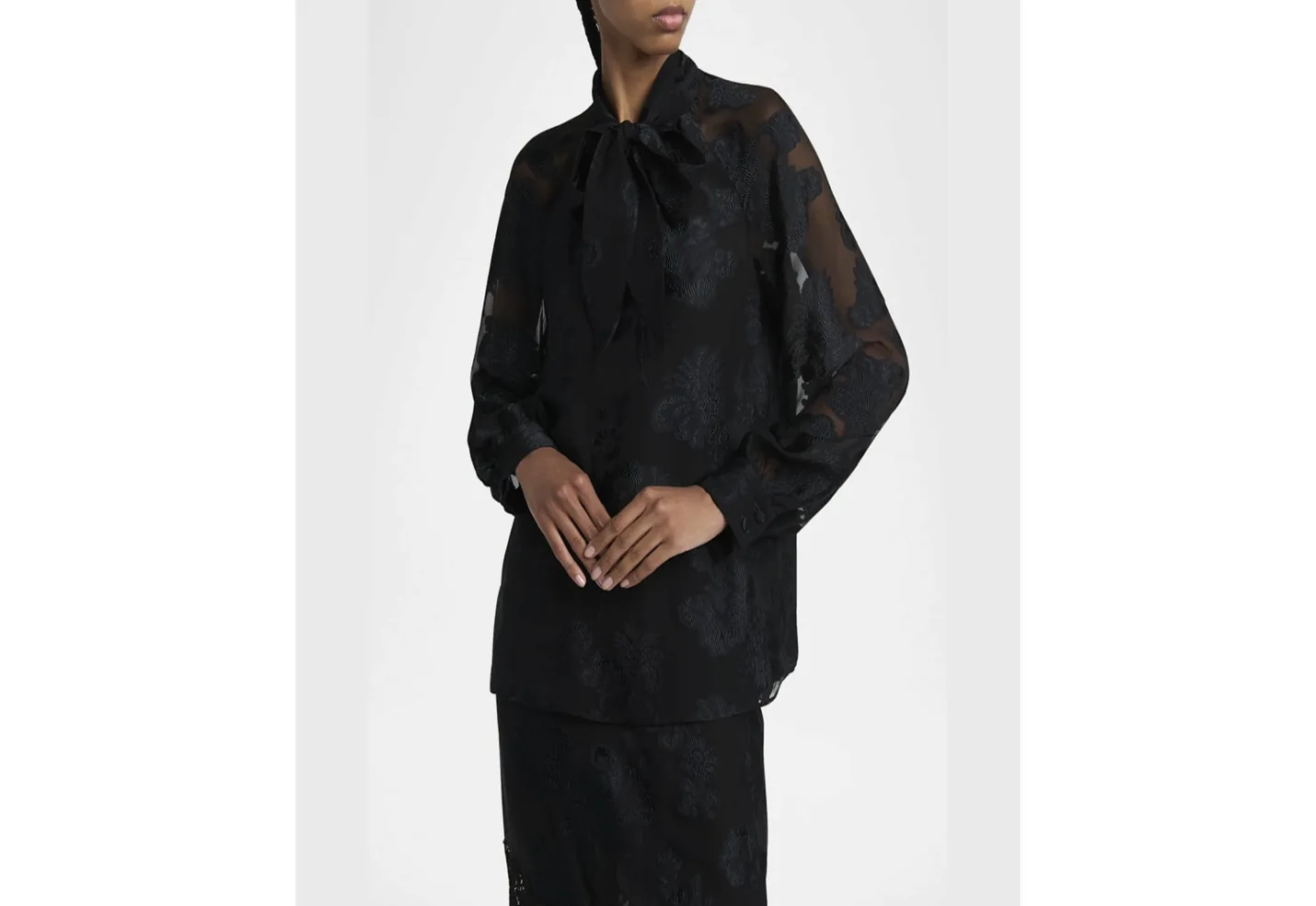 Fils Coupe Long-sleeve Tie-neck Blouse thumb