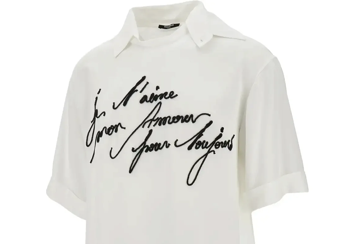 Embroidered T-shirt With Collar thumb